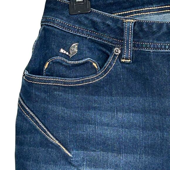 Apple Bottoms Y2k Skinny Jeans Mid Rise Embroidered Curvy Women 8 Stretch Retro - Picture 7 of 14